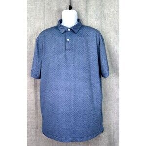 Peter Millar Crown Crafted Golf Polo Men's XL Blue All Over Dotted Print